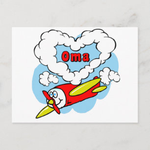 Love Oma Kids Aeroplane Postcard