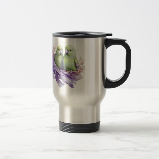 Love on a Branch – Two Birds in Harmony Travel Mug (Right)