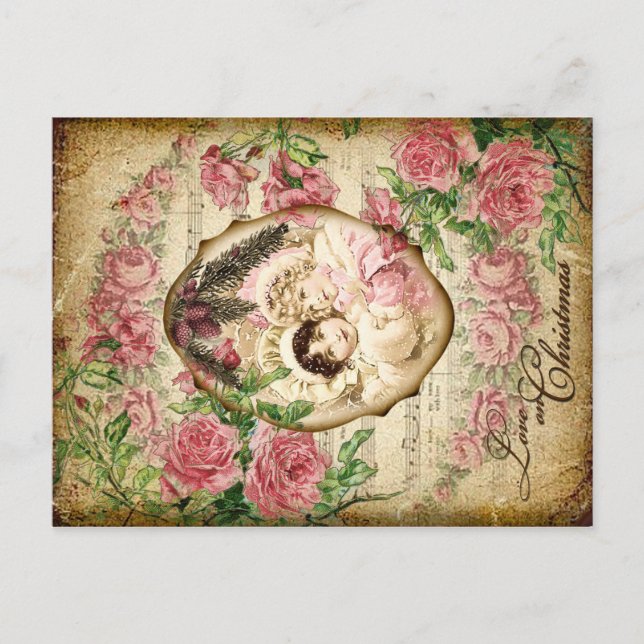 Love on Christmas Holiday Postcard (Front)