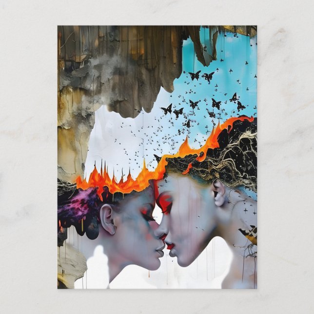 Love on Fire Postcard (Front)