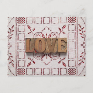 love on lace postcard