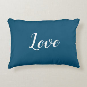 "Love" on Pretty Blue & White Accent Pillow
