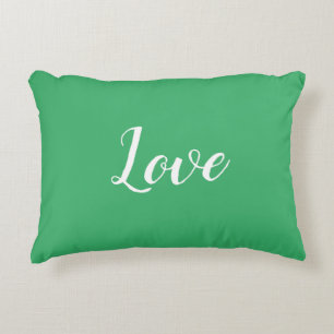 "Love" on Pretty Green Accent Pillow