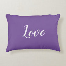 "Love" on Pretty Purple Accent Pillow