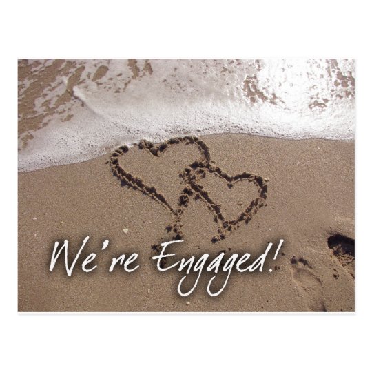 Love on the beach engagement card