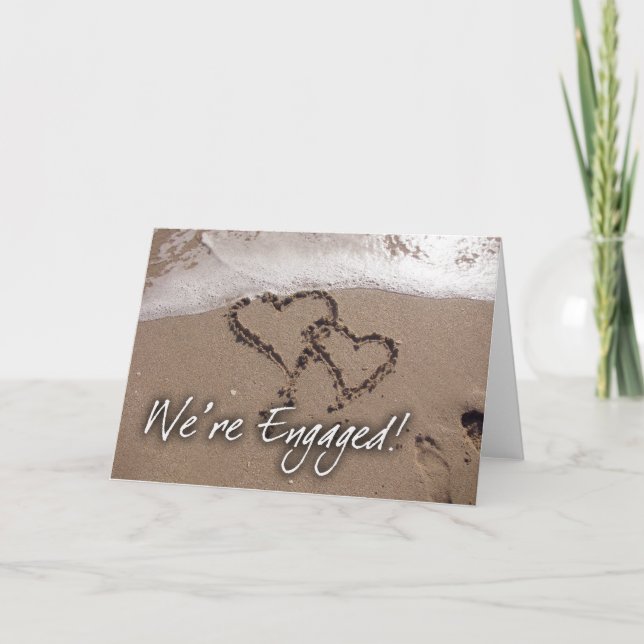 Love on the beach engagement card (Front)