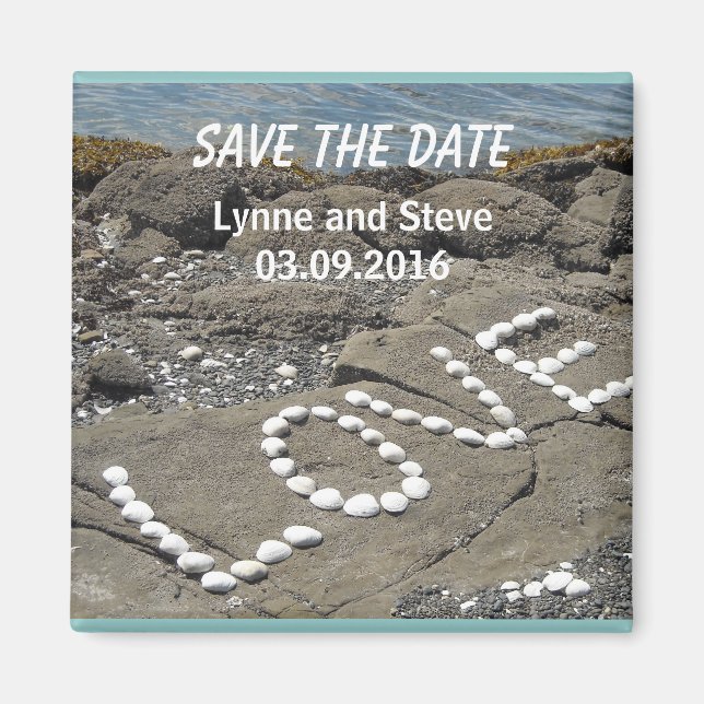 Love on the Beach Save the Date Magnet (Front)