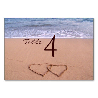 Love on the beach table cards