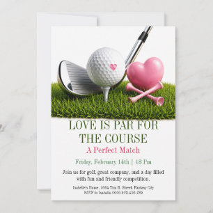 Love on the Fairway Golf Valentine Invitation