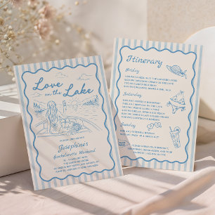 Love on the Lake Bachelorette Itinerary Party Invitation
