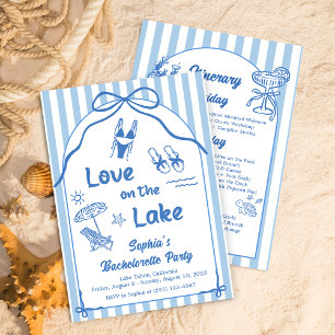 Love On The Lake Bachelorette Party  Invitation