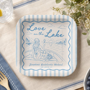 Love on the Lake Bachelorette Weekend Bridal Party Paper Plate