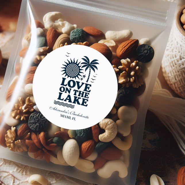 Love on the Lake Bachelorette Weekend Classic Round Sticker (Creator Uploaded)