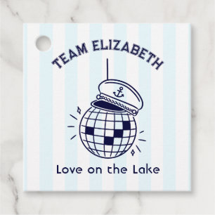 Love on the Lake Disco Ball Preppy Bachelorette Favour Tags