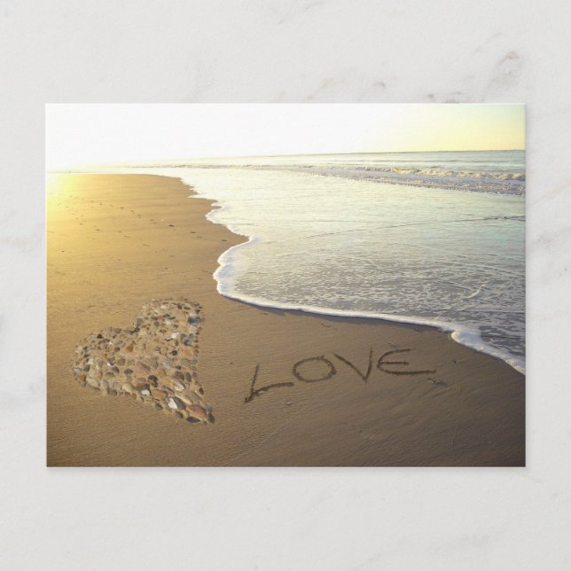Love on the Sandy Beach Shore Postcard (Front)