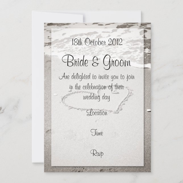 Love on the shore (brown tone) invitation (Front)