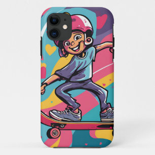 Love on Wheels – Cool Skateboarding Heart Design   iPhone 11 Case