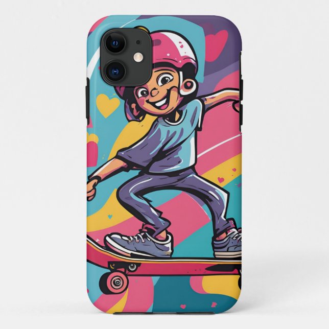 Love on Wheels – Cool Skateboarding Heart Design | Case-Mate iPhone Case (Back)