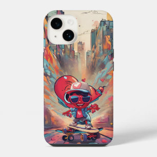 Love on Wheels – Cool Skateboarding Heart Design   iPhone 14 Case
