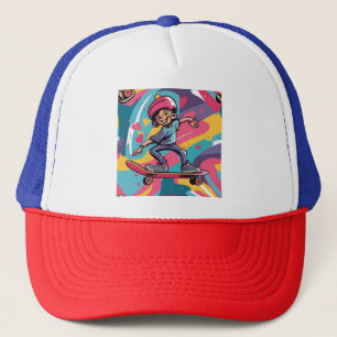 Love on Wheels – Cool Skateboarding Heart Design   Trucker Hat