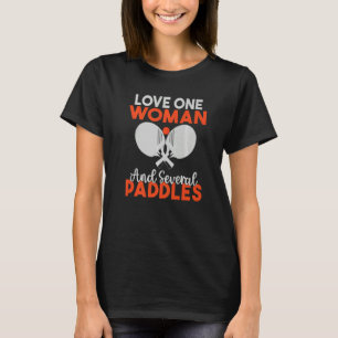 Love on Woman and several Paddles  Table Tennis T-Shirt