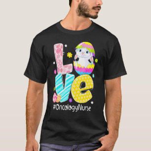 Love Oncology Nurse Bunny Ears Funny Easter Eggs O T-Shirt