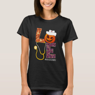 Love Oncology Nurse Life Nurse Halloween Pumpkin C T-Shirt
