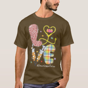 LOVE Oncology Nurse Stethoscope Leopard Easter Egg T-Shirt