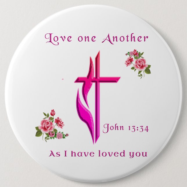 Love one another 6 cm round badge (Front)