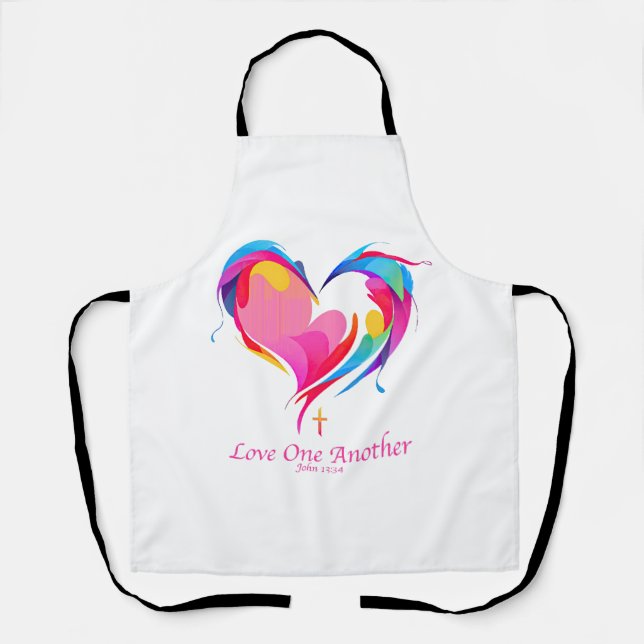 Love One Another Bible Verse John 1334  Apron (Front)