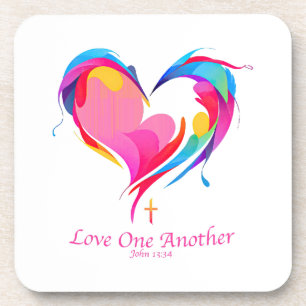 Love One Another Bible Verse John 1334 Coaster