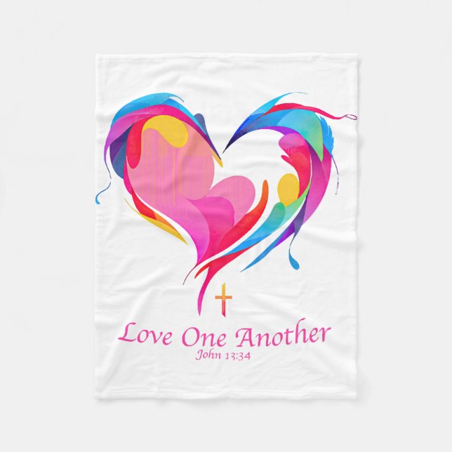 Love One Another Bible Verse John 1334  Fleece Blanket (Front)