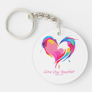 Love One Another Bible Verse John 1334 Key Ring