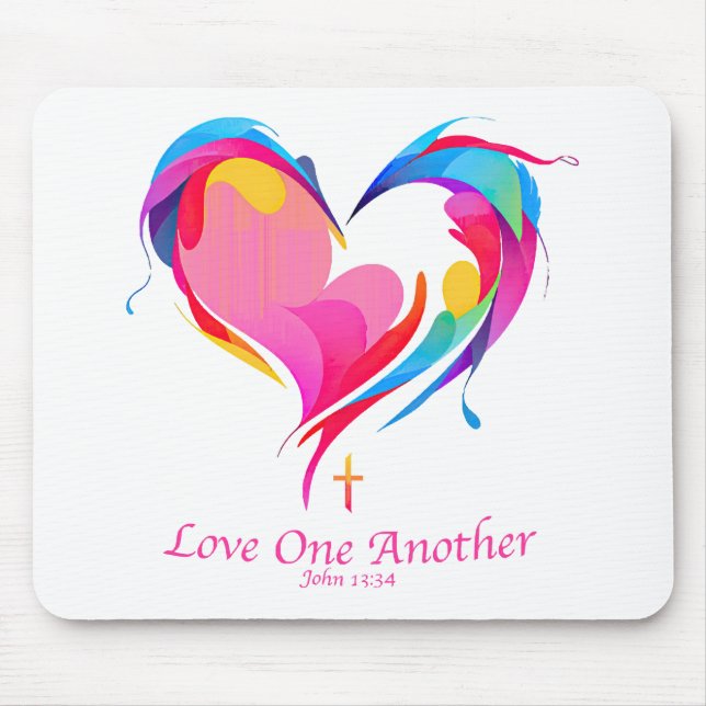 Love One Another Bible Verse John 1334  Mouse Mat (Front)