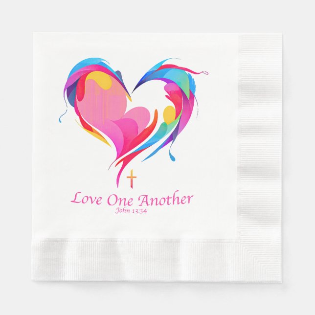 Love One Another Bible Verse John 1334  Napkin (Front)