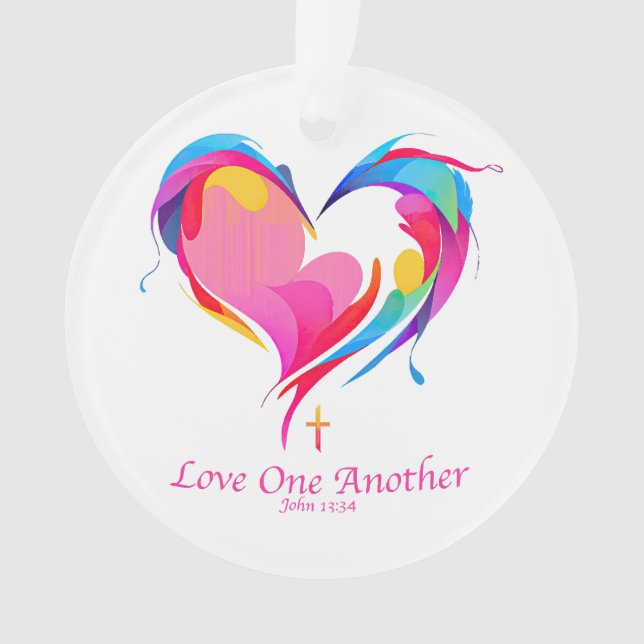 Love One Another Bible Verse John 1334  Ornament (Front)