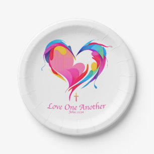 Love One Another Bible Verse John 1334  Paper Plate