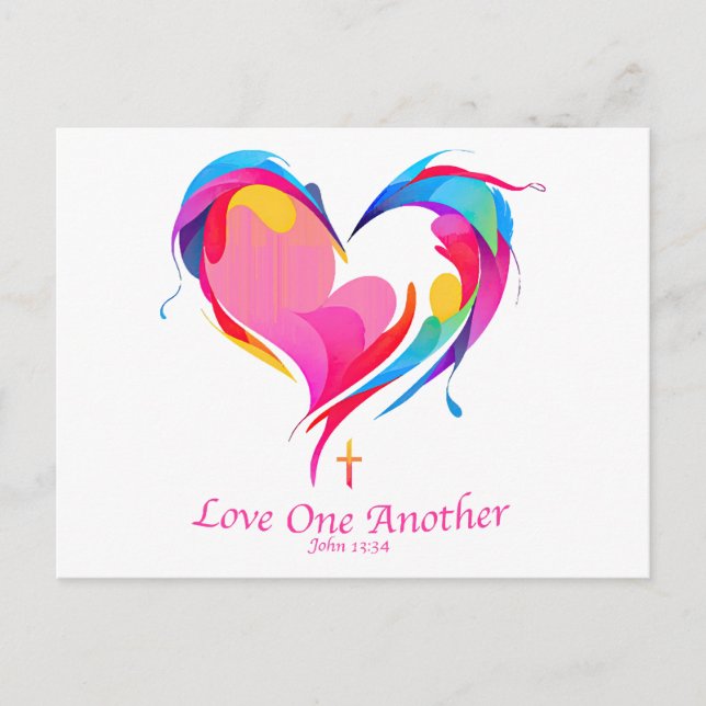 Love One Another Bible Verse John 1334  Postcard (Front)