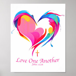 Love One Another Bible Verse John 1334  Poster