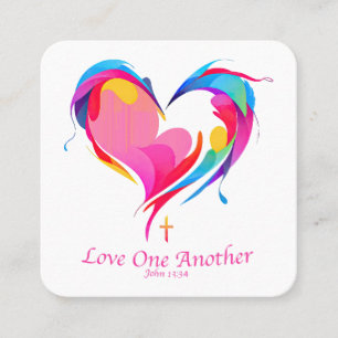 Love One Another Bible Verse John 1334 Square Business Card