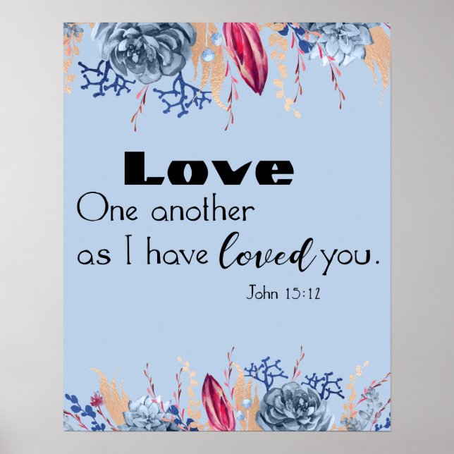 Love One Another Bible Verse Poster (Front)