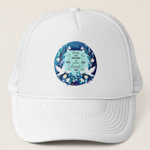 Love One Another Blue and White Doves Trucker Hat
