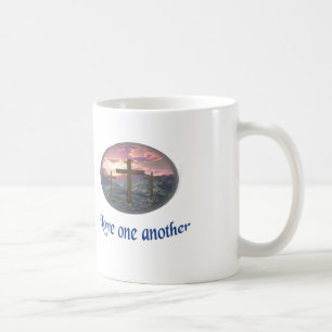Love one another blue coffee mug