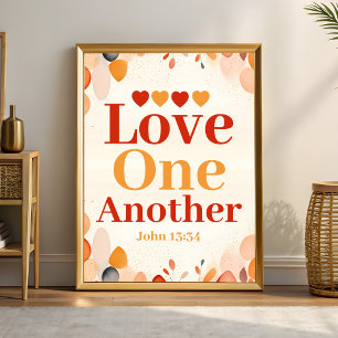 Love one another Boho Christian Wall Art print