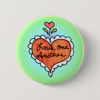 LOVE ONE ANOTHER by SHARON SHARPE 6 Cm Round Badge
