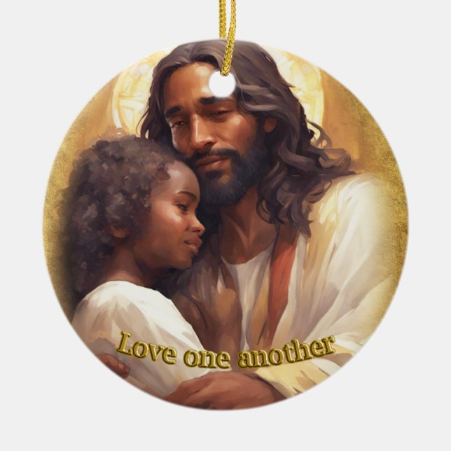 Love one Another Ceramic Tree Decoration (Front)