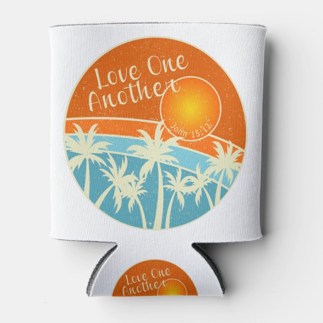 Love One Another Christian Design Can Cooler (Front)