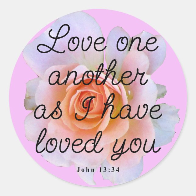 Love One Another Classic Round Sticker (Front)