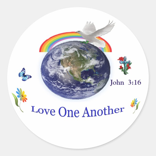 Love one Another Classic Round Sticker (Front)
