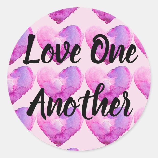 Love One Another Classic Round Sticker (Front)